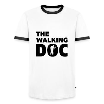 Walking Doctor Degree Phd gift - Men's Ringer Shirt - white/black - Front - AI Model Female 172 light (172cm) & AI Model Male 178 dark (178cm)