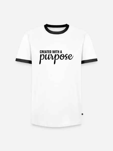 Created With A Purpose - Christian - Men's Ringer Shirt - white/black
