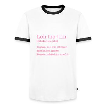 Lehrerin Geschenk Student Schule - Männer Kontrast-T-Shirt - Weiß/Schwarz - Vorne - AI Model Female 172 light (172cm) & AI Model Male 178 dark (178cm)