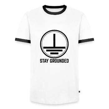 Stay Grounded Strom Elektriker Elektroniker - Männer Kontrast-T-Shirt - Weiß/Schwarz - Vorne - AI Model Female 172 light (172cm) & AI Model Male 178 dark (178cm)