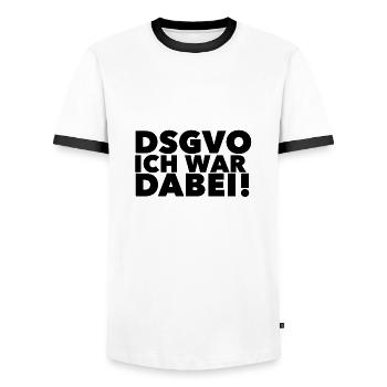 DSGVO ich war dabei! - Männer Kontrast-T-Shirt - Weiß/Schwarz - Vorne - AI Model Female 172 light (172cm) & AI Model Male 178 dark (178cm)