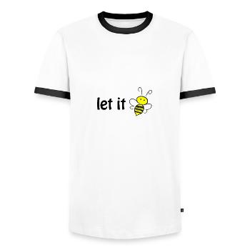 let it bee - Männer Kontrast-T-Shirt - Weiß/Schwarz - Vorne - AI Model Female 172 light (172cm) & AI Model Male 178 dark (178cm)