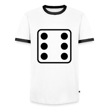 Würfel Symbol Design zum personalisieren - Männer Kontrast-T-Shirt - Weiß/Schwarz - Vorne - AI Model Female 172 light (172cm) & AI Model Male 178 dark (178cm)