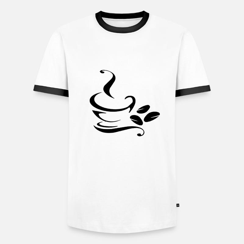 Java-Becher - Männer Kontrast-T-Shirt - Weiß/Schwarz