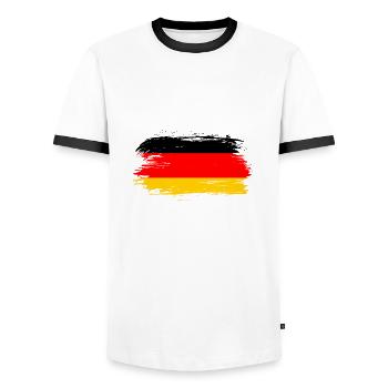 Germany Flag - Men's Ringer Shirt - white/black - Front - AI Model Female 172 light (172cm) & AI Model Male 178 dark (178cm)