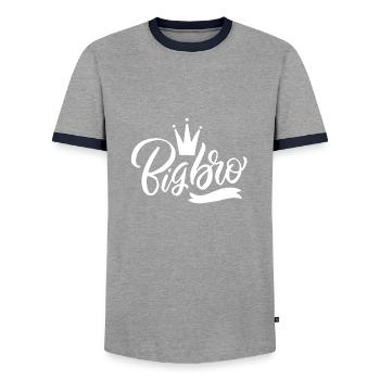 grand frère - T-shirt contrasté Homme - gris/marine  - Devant - AI Model Female 172 light (172cm) & AI Model Male 178 light (178cm)