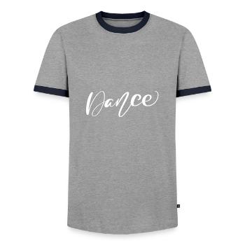 Dance - Men's Ringer Shirt - grey/navy  - Front - AI Model Female 172 light (172cm) & AI Model Male 178 light (178cm)