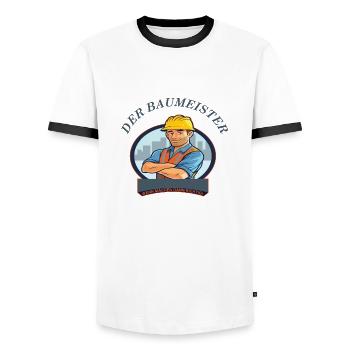 Der Baumeister Geschenk für Hausbauer - Männer Kontrast-T-Shirt - Weiß/Schwarz - Vorne - AI Model Female 172 light (172cm) & AI Model Male 178 dark (178cm)