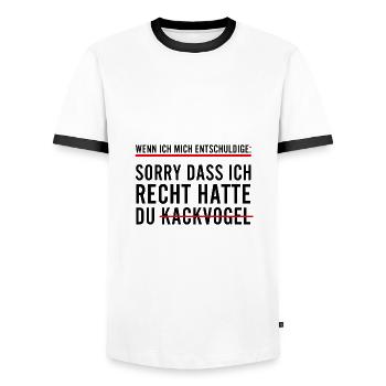 Wenn ich mich Entschuldige Lustige Sprüche - Männer Kontrast-T-Shirt - Weiß/Schwarz - Vorne - AI Model Female 172 light (172cm) & AI Model Male 178 dark (178cm)
