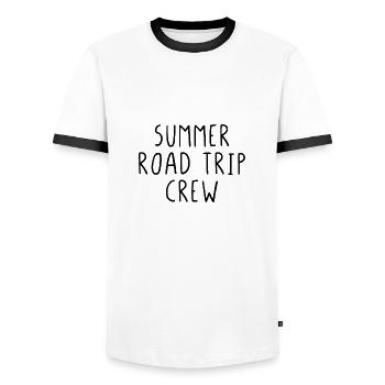 Summer Road Trip Crew - Männer Kontrast-T-Shirt - Weiß/Schwarz - Vorne - AI Model Female 172 light (172cm) & AI Model Male 178 dark (178cm)