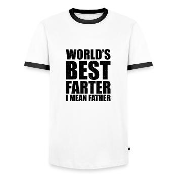 Le meilleur farter du monde, je veux dire un cadeau de père oncle - T-shirt contrasté Homme - blanc/noir - Devant - AI Model Female 172 light (172cm) & AI Model Male 178 dark (178cm)