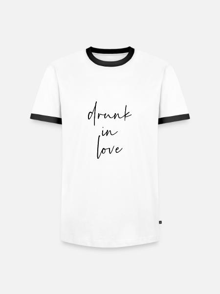 Drunk in Love - Männer Kontrast-T-Shirt - Weiß/Schwarz