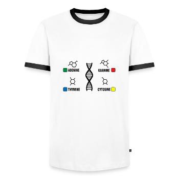 Adenine guanine thymine cytosine Biologie Geschenk - Männer Kontrast-T-Shirt - Weiß/Schwarz - Vorne - AI Model Female 172 light (172cm) & AI Model Male 178 dark (178cm)