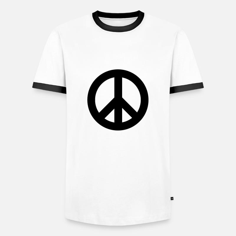 Frieden - Männer Kontrast-T-Shirt - Weiß/Schwarz