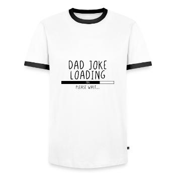 Dad Joke Loading Please Wait - Männer Kontrast-T-Shirt - Weiß/Schwarz - Vorne - AI Model Female 172 light (172cm) & AI Model Male 178 dark (178cm)