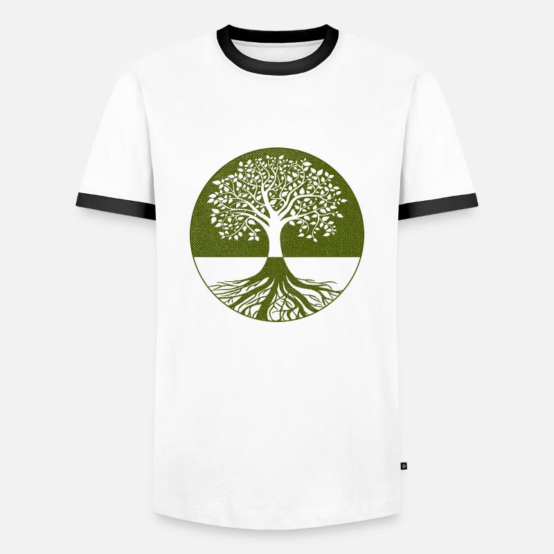 Tree - Men's Ringer Shirt - white/black