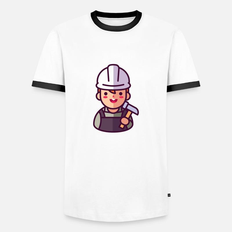 Construction worker - Men's Ringer Shirt - white/black