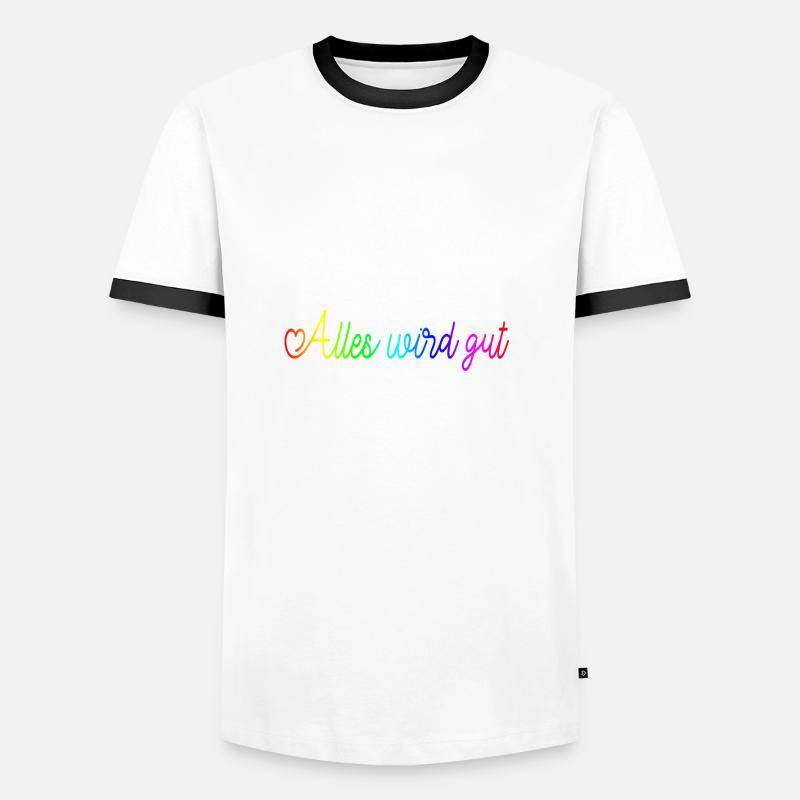 Alles wird gut - Männer Kontrast-T-Shirt - Weiß/Schwarz