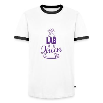 Lab Queen Chemie Geschenk Chemistry - Männer Kontrast-T-Shirt - Weiß/Schwarz - Vorne - AI Model Female 172 light (172cm) & AI Model Male 178 dark (178cm)