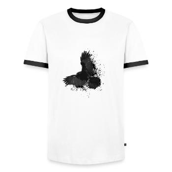 Corbeau - T-shirt contrasté Homme - blanc/noir - Devant - AI Model Female 172 light (172cm) & AI Model Male 178 dark (178cm)