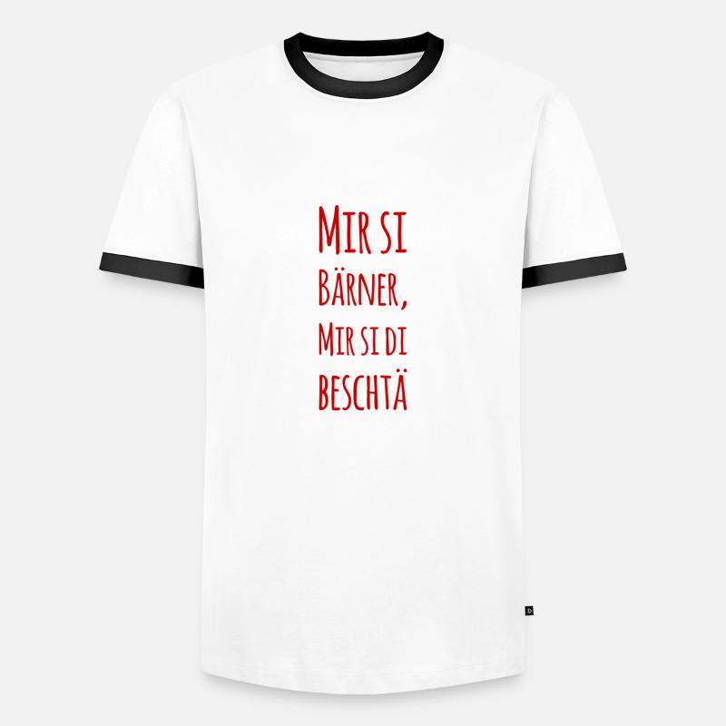 Bärner - Männer Kontrast-T-Shirt - Weiß/Schwarz