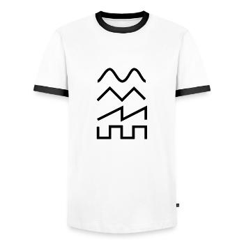 Schallwelle Raving Rave Geschenk Musik - Männer Kontrast-T-Shirt - Weiß/Schwarz - Vorne - AI Model Female 172 light (172cm) & AI Model Male 178 dark (178cm)