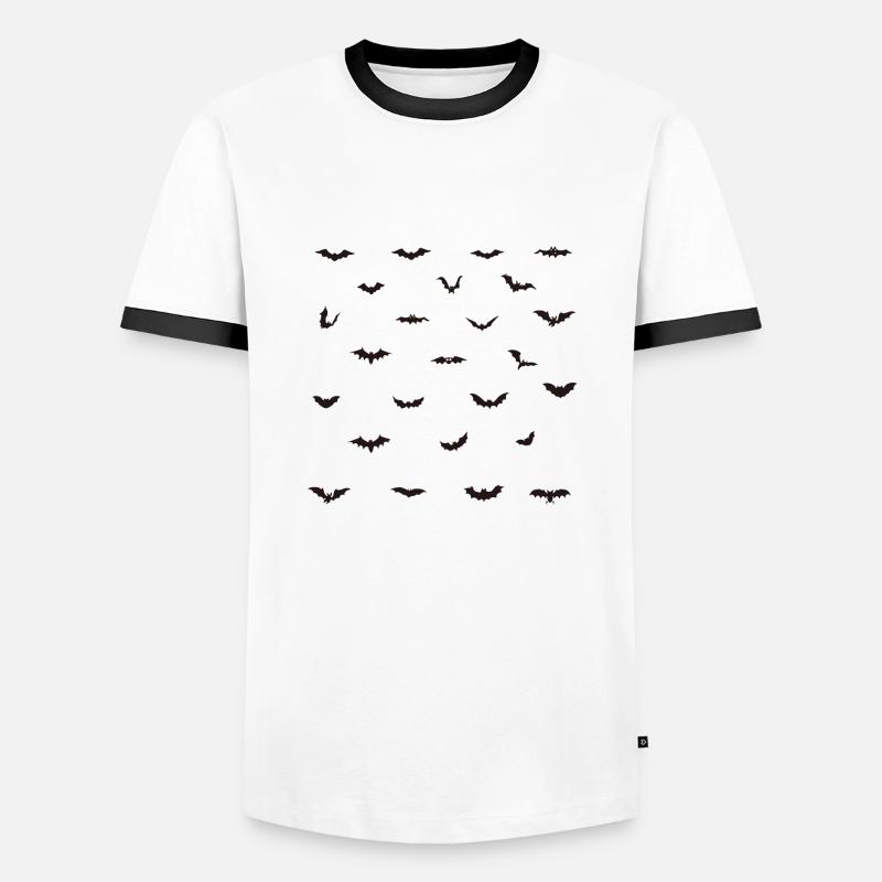 Halloween Fledermaus Bundle 02 - Männer Kontrast-T-Shirt - Weiß/Schwarz