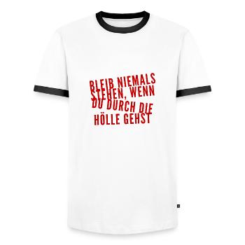 kämpf dich durch - Männer Kontrast-T-Shirt - Weiß/Schwarz - Vorne - AI Model Female 172 light (172cm) & AI Model Male 178 dark (178cm)