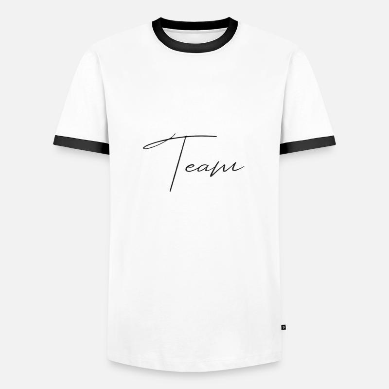 Team - Männer Kontrast-T-Shirt - Weiß/Schwarz