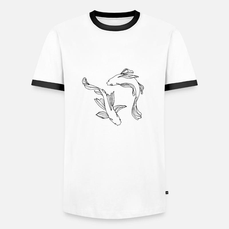 Ying Yang Fish - Men's Ringer Shirt - white/black