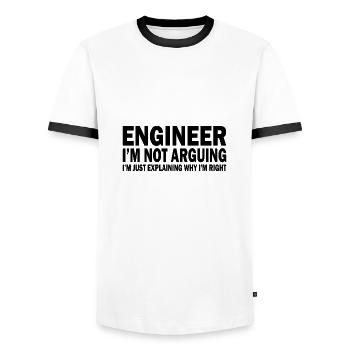 Engineer profession saying student gift - Men's Ringer Shirt - white/black - Front - AI Model Female 172 light (172cm) & AI Model Male 178 dark (178cm)