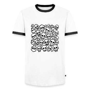 Chasseur de tête de crâne - T-shirt contrasté Homme - blanc/noir - Devant - AI Model Female 172 light (172cm) & AI Model Male 178 dark (178cm)