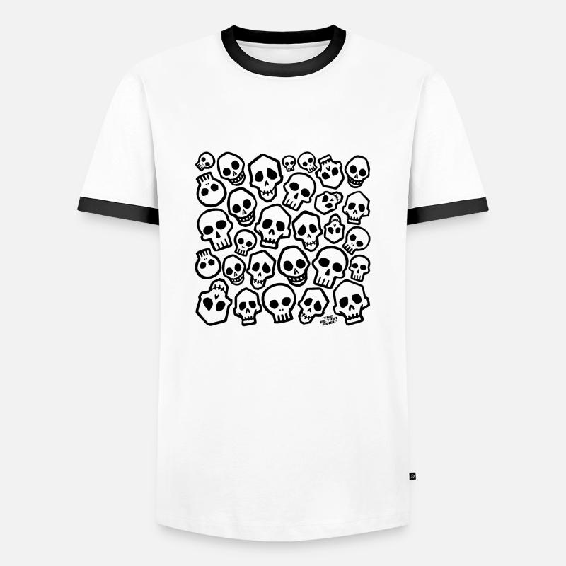 Skull Head Hunter - Men's Ringer Shirt - white/black