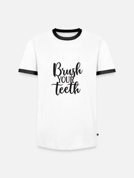 Brush your teeth - Men's Ringer Shirt - white/black