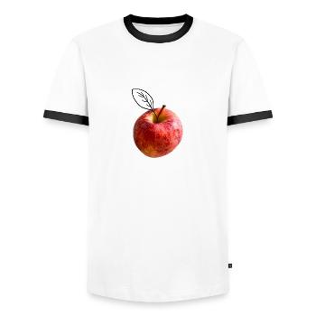 Apple leaf - Men's Ringer Shirt - white/black - Front - AI Model Female 172 light (172cm) & AI Model Male 178 dark (178cm)