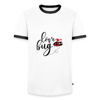 Love bug - Men's Ringer Shirt - white/black - Front - AI Model Female 172 light (172cm) & AI Model Male 178 dark (178cm)