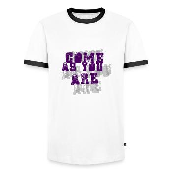 venez comme vous êtes - T-shirt contrasté Homme - blanc/noir - Devant - AI Model Female 172 light (172cm) & AI Model Male 178 dark (178cm)