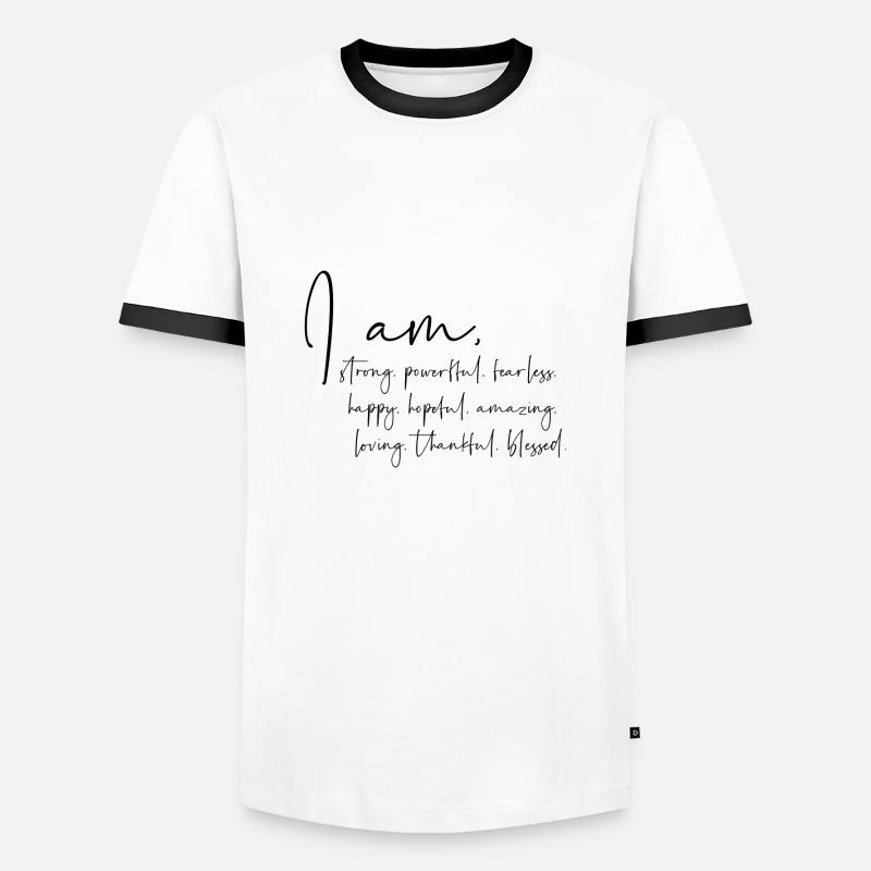 I am - Men's Ringer Shirt - white/black