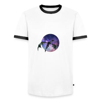 Drache - Männer Kontrast-T-Shirt - Weiß/Schwarz - Vorne - AI Model Female 172 light (172cm) & AI Model Male 178 dark (178cm)