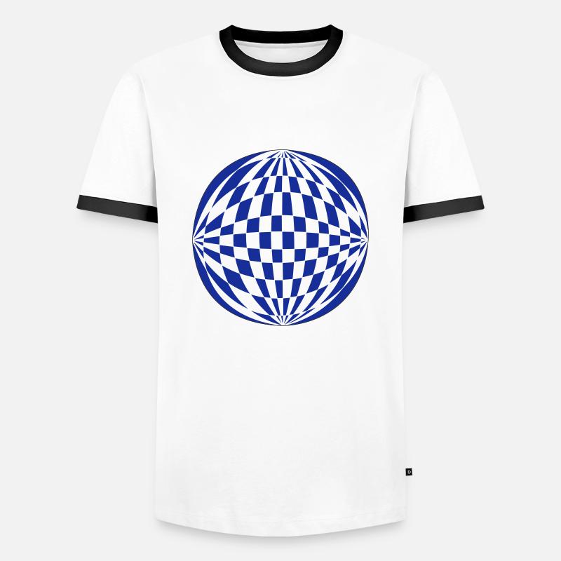 3D sphere - Men's Ringer Shirt - white/black