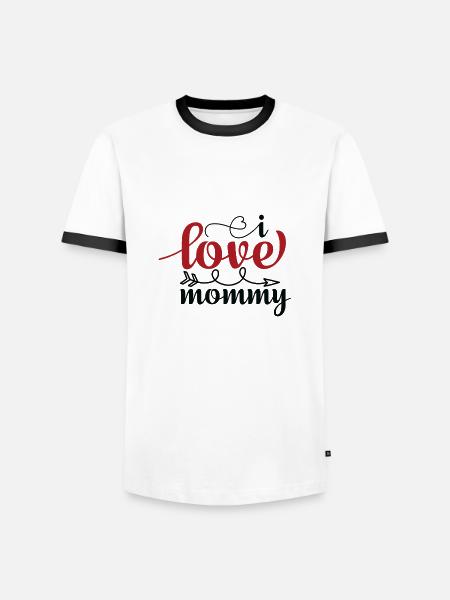 Ich liebe Mama - Männer Kontrast-T-Shirt - Weiß/Schwarz
