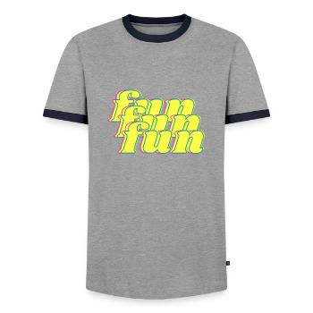 fun - T-shirt contrasté Homme - gris/marine  - Devant - AI Model Female 172 light (172cm) & AI Model Male 178 light (178cm)
