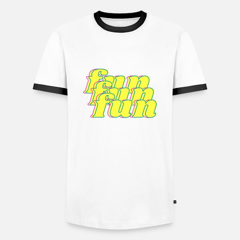 Spaß - Männer Kontrast-T-Shirt - Weiß/Schwarz