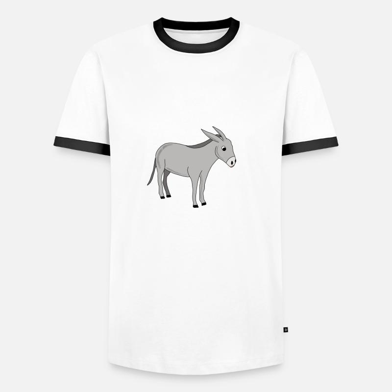 Esel *** blanko - Männer Kontrast-T-Shirt - Weiß/Schwarz