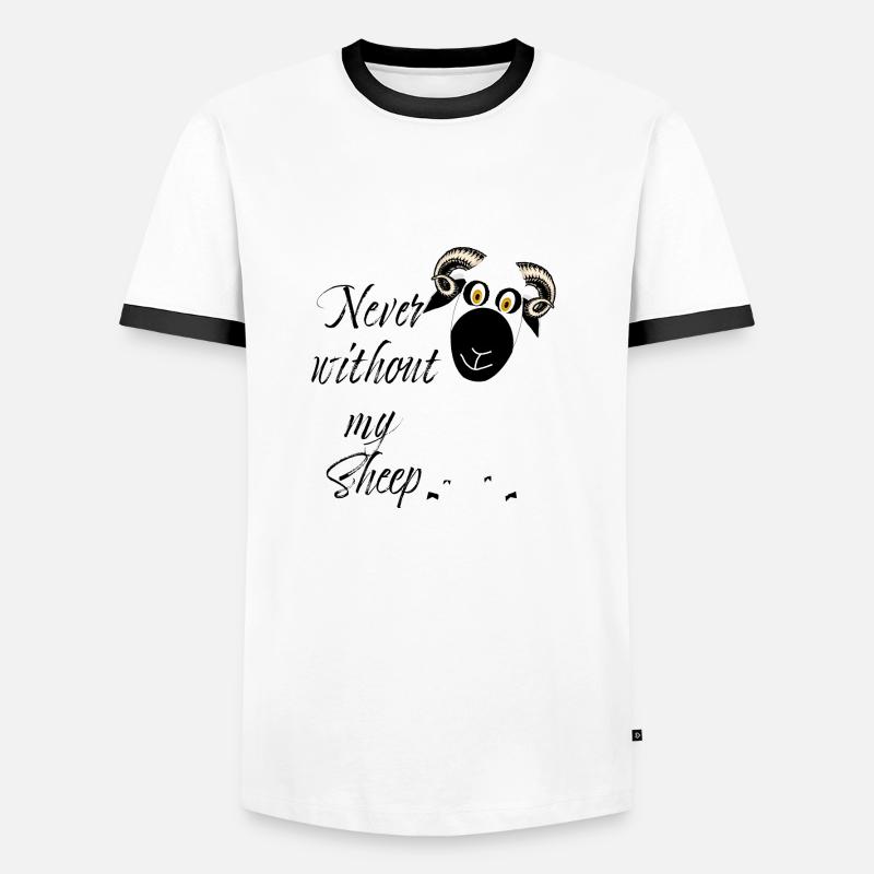 never without my sheep - Men's Ringer Shirt - white/black