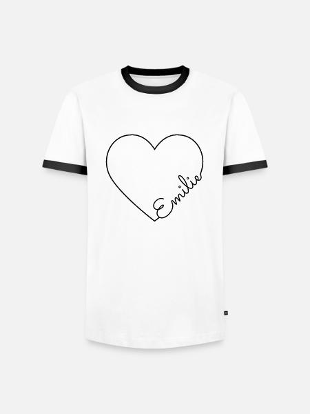 Emilie's name - Men's Ringer Shirt - white/black