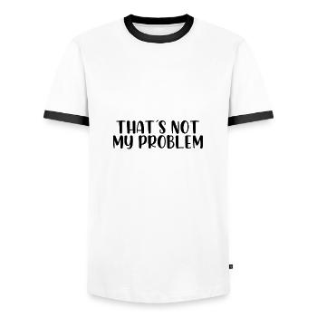 Ce n'est pas mon problème - T-shirt contrasté Homme - blanc/noir - Devant - AI Model Female 172 light (172cm) & AI Model Male 178 dark (178cm)