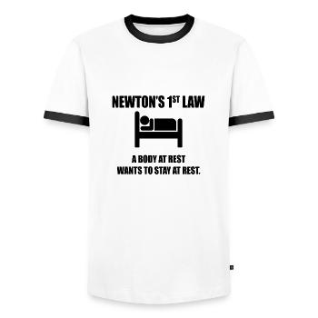 Physiker Schlafen Faul Student Geschenk - Männer Kontrast-T-Shirt - Weiß/Schwarz - Vorne - AI Model Female 172 light (172cm) & AI Model Male 178 dark (178cm)