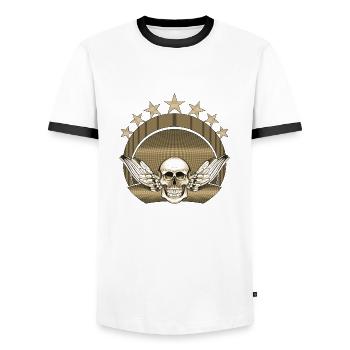 Le crâne - T-shirt contrasté Homme - blanc/noir - Devant - AI Model Female 172 light (172cm) & AI Model Male 178 dark (178cm)