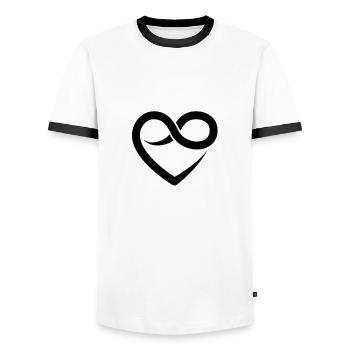 Unendliches Herz - Männer Kontrast-T-Shirt - Weiß/Schwarz - Vorne - AI Model Female 172 light (172cm) & AI Model Male 178 dark (178cm)